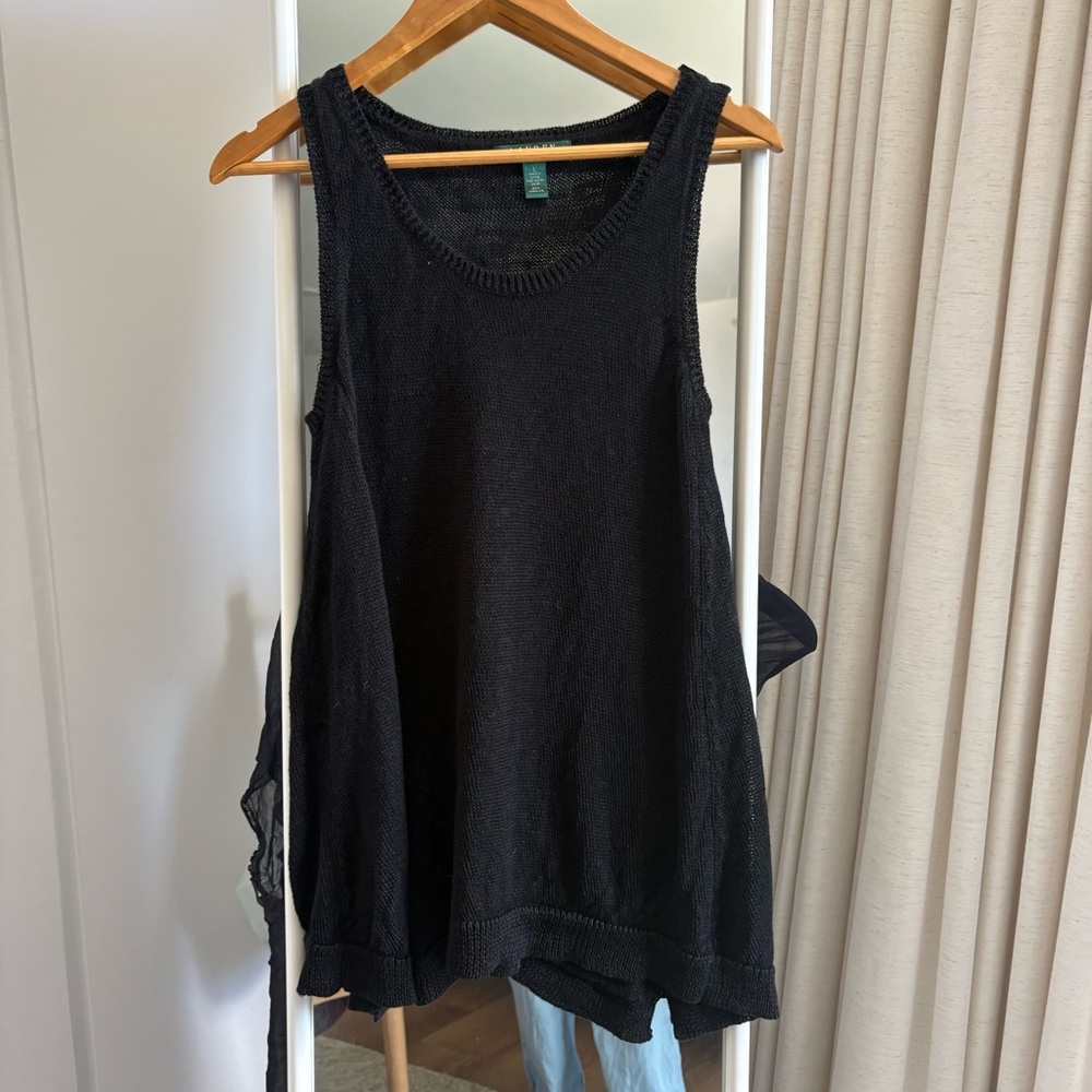 Lauren Ralph Lauren Black Sleeveless Boxy Tank